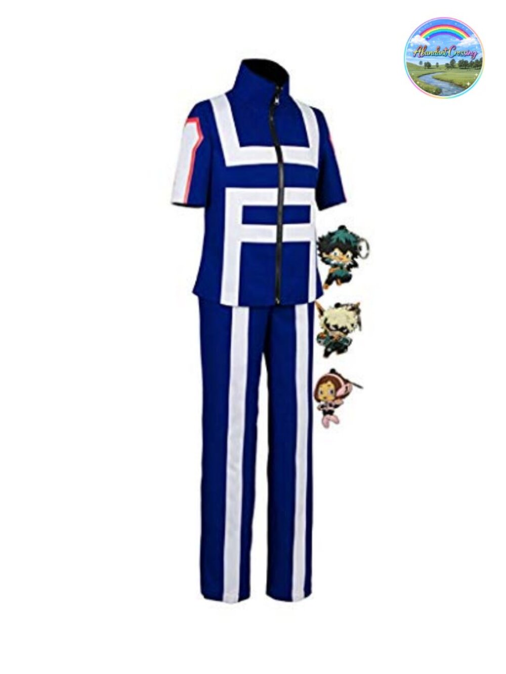 Anime Cosplay Costume Set Men Adult Top Pants Keychains